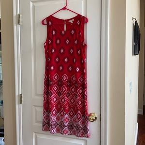 NWOT Dana Buchman red patterned sleeveless dress
